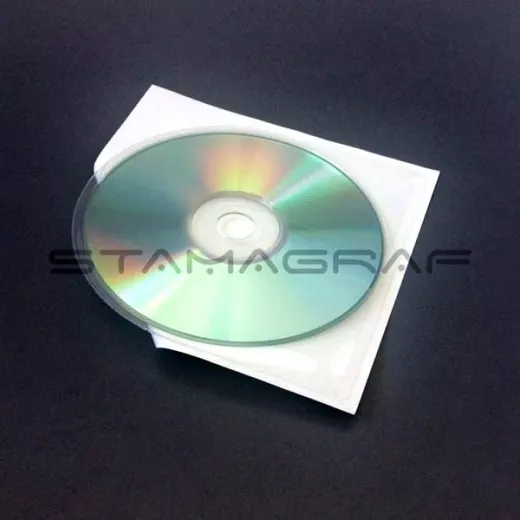 SK CD/DVD Tasche, oben offen, unten rund 126 x 126 mm