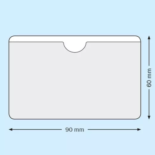 Visitenkartentaschen 90 x 60 mm, Breitseite offen, mit Daumenausstanzung